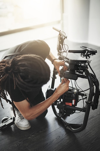 Documentary film editing workspace